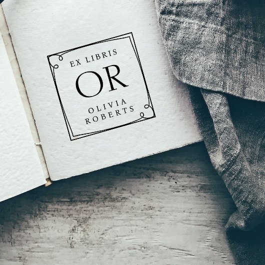 Whimsy Lijst Custom Name Monogram Ex Libris Zelfinktende Stempel