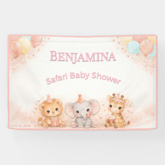 Whimsy Lion Elephant Giraffe Pastel Peach Pink Spandoek