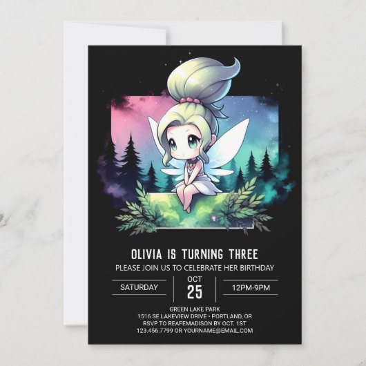 Whimsy Little Fairy Verjaardag Kaart (Voorkant)