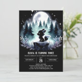 Whimsy Little Wolf Verjaardag Kaart (Staand voorkant)