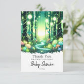 Whimsy Magical Enchanted Forest Baby shower Bedankkaart (Staand voorkant)
