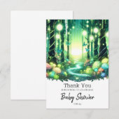 Whimsy Magical Enchanted Forest Baby shower Bedankkaart (Voorkant / Achterkant)
