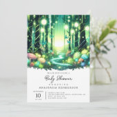 Whimsy Magical Enchanted Forest Baby shower Kaart (Staand voorkant)