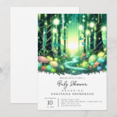Whimsy Magical Enchanted Forest Baby shower Kaart (Voorkant / Achterkant)