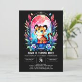 Whimsy Magical Tiger Verjaardag Kaart (Staand voorkant)