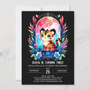 Whimsy Magical Tiger Verjaardag Kaart