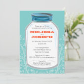 Whimsy Mason Jar Engagement Party Kaart (Staand voorkant)