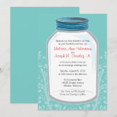 Whimsy Mason Jar Wedding Kaart (Voorkant / Achterkant)