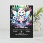 Whimsy Minimalist Fairy Verjaardag Kaart (Staand voorkant)
