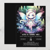 Whimsy Minimalist Fairy Verjaardag Kaart (Voorkant / Achterkant)