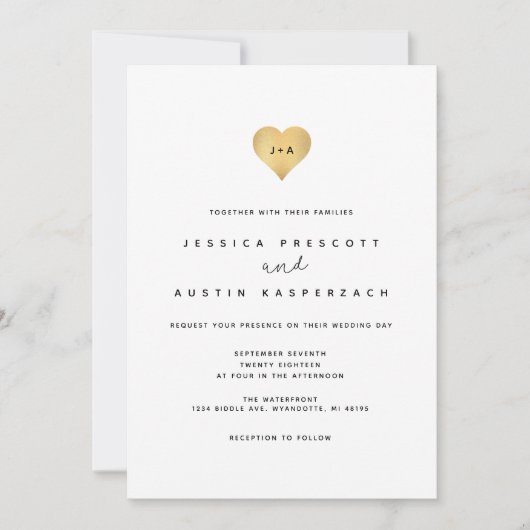 Whimsy Minimalist Wedding Invitation Kaart (Voorkant)