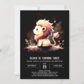 Whimsy Modern Lion Verjaardag Kaart (Voorkant)