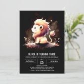 Whimsy Modern Lion Verjaardag Kaart (Staand voorkant)