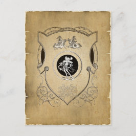 Whimsy Mouse knight shield Briefkaart