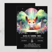 Whimsy Natuur Fox Verjaardag digitaal Kaart (Voorkant / Achterkant)