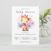 Whimsy Online Giraffe Baby shower Kaart (Staand voorkant)