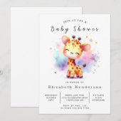 Whimsy Online Giraffe Baby shower Kaart (Voorkant / Achterkant)