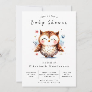 Whimsy Online Owl Baby shower Kaart