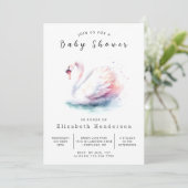 Whimsy Online Swan Baby shower Kaart (Staand voorkant)