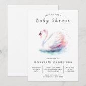 Whimsy Online Swan Baby shower Kaart (Voorkant / Achterkant)
