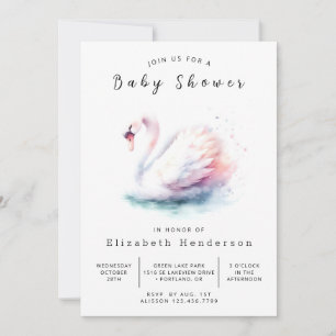 Whimsy Online Swan Baby shower Kaart