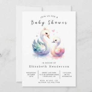 Whimsy Online Swan Baby shower Kaart