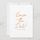 Whimsy Orange Drawn Floral Garden Save The Date (Voorkant)