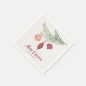 Whimsy Ornamenten Vrolijk Kerstfeest Servet (Hoek)