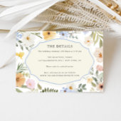 Whimsy  Pastel Bloemen Trouwdetails Informatiekaartje
