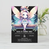 Whimsy Pastel Fairy Verjaardag Kaart (Staand voorkant)