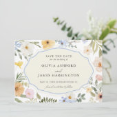 Whimsy  Pastel Floral Wedding Save The Date (Staand voorkant)