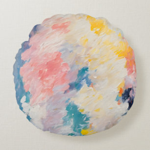 Whimsy Pastel Hues Dream Patroon Rond Kussen