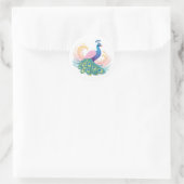 Whimsy Peacock-Sticker Ronde Sticker (Tas)
