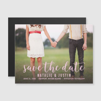Whimsy Photo Save the Date Aankondiging Roze