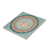 Whimsy Pig Mint Blue Terracotta Aqua Teal Tegeltje (Zijkant)