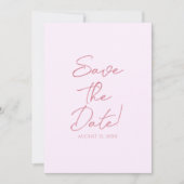 Whimsy Pink Hand Drawn Floral Garden Save The Date (Voorkant)