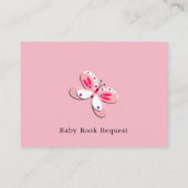 Whimsy Pink White  Butterfly Girl Baby Informatiekaartje (Achterkant)