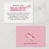 Whimsy Pink White  Butterfly Girl Baby Informatiekaartje (Voorkant / Achterkant)