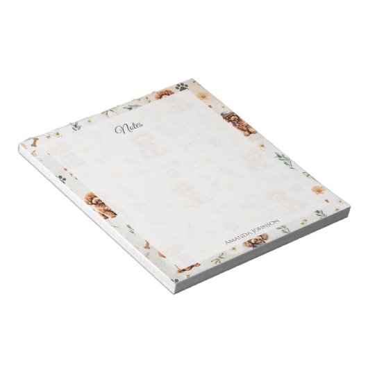 Whimsy poedel pizzazz notitieblok (Schuin)