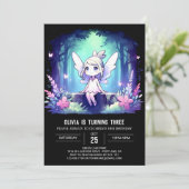 Whimsy Printable Fairy Birthday Kaart (Staand voorkant)