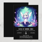 Whimsy Printable Fairy Birthday Kaart (Voorkant / Achterkant)