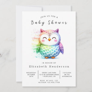 Whimsy Printable Owl Baby shower Kaart