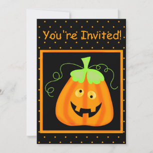 Whimsy Pumpkin Halloween Party Invitation Kaart