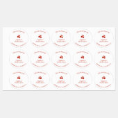 Whimsy Red She's the Cherry on Top Bridal Shower Labels (Vel)