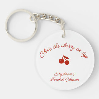Whimsy Red She's the Cherry on Top Bridal Shower Sleutelhanger