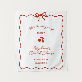 Whimsy Red She's the Cherry on Top Bridal Shower Wandkleed