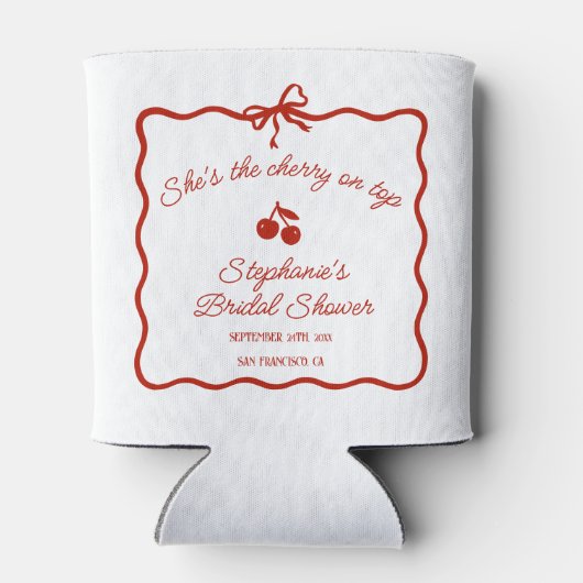 Whimsy Red Ze is de kers op het Vrijgezellenfeest Blikjeskoeler (Achterkant)