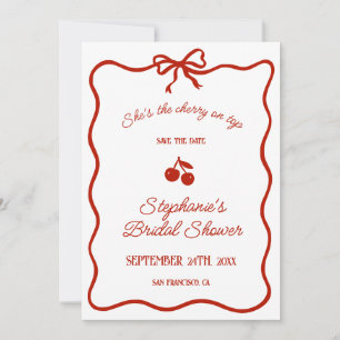 Whimsy Red Ze is de kers op het Vrijgezellenfeest Save The Date