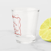 Whimsy Red Ze is de kers op het Vrijgezellenfeest Shot Glas (Rechts)