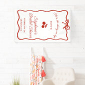 Whimsy Red Ze is de kers op het Vrijgezellenfeest Spandoek (Insitu)